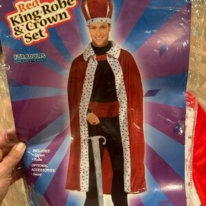 Adult king robe and crown costume